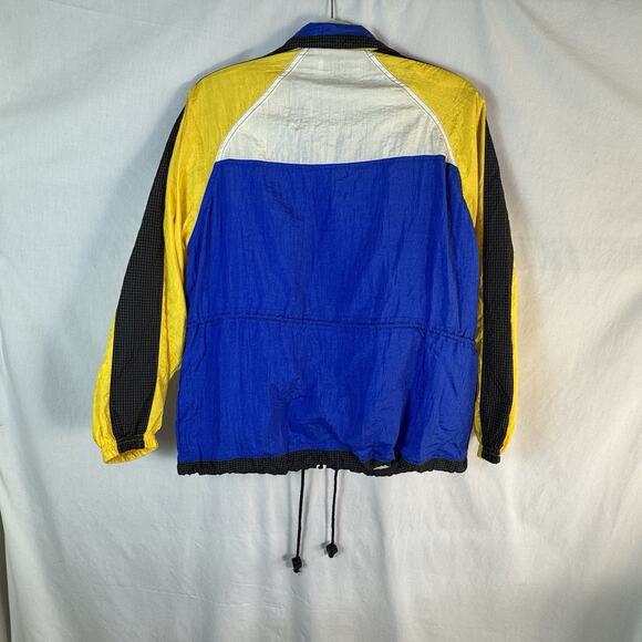 Vtg 80s Active Frontier Womens Petite L Windbreaker Jacket Nylon Colorblock - Picture 6 of 11